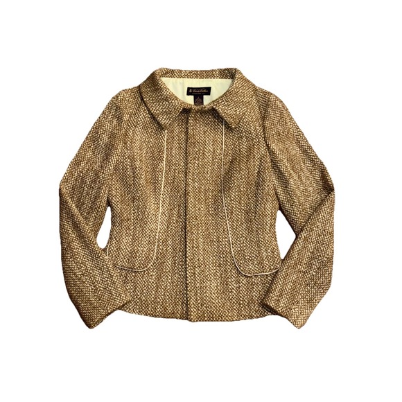 Brooks Brothers Jackets & Blazers - Brooks Brothers Boucle‎ Tweed Jacket Beige Cream Italian Fabric Women's Size 2